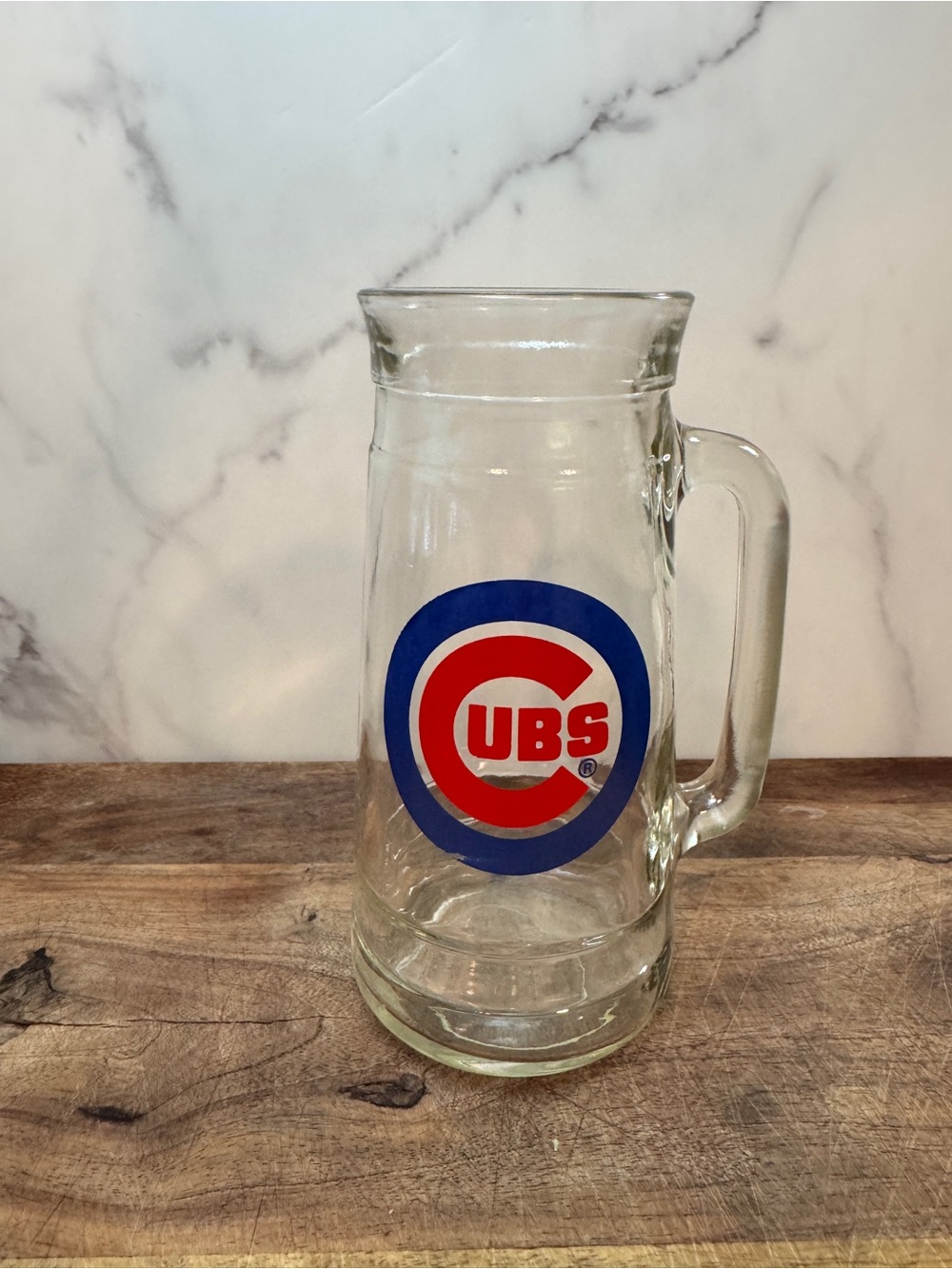 Vintage Chicago Cubs Glass Beer Mug